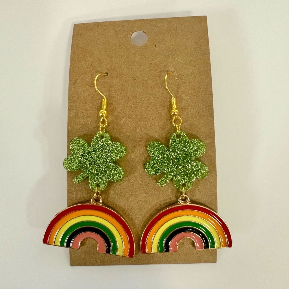 NEW Shamrock and Rainbow Earrings ~ St Patrick’s Day ~ Irish ~ lgbtq+ ☘️